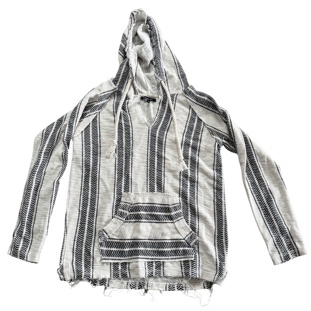 Ocean Drive Mexican Baja Hoodie Aztec Stripes Womens Beach Coverup Pullover Hood